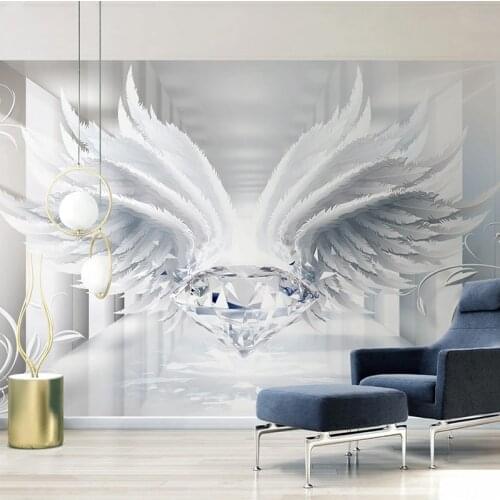 Custom Wallpaper Murals Modern 3D Stereoscopic Space Diamond Wings Living Room TV Background Wall Decor Picture Painting Canvas