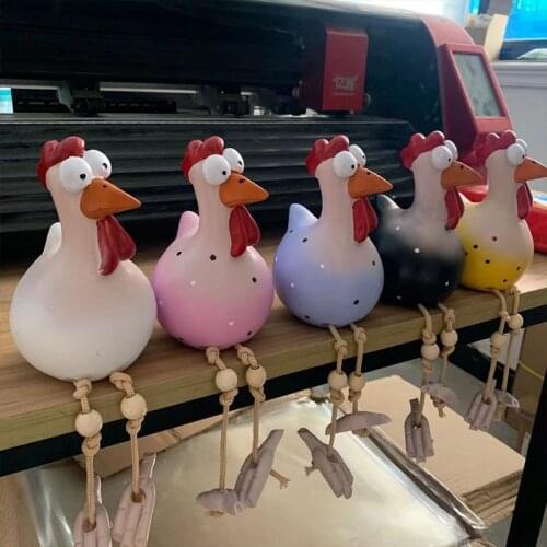 OlivesH Yard Art Decor Chicken Garden Lawn Plug Hen Rooster Ornaments Hens Bird Statues Edge Seater Indoor Outdoor Decorations