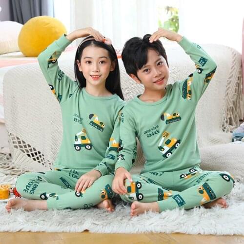 Autumn Children Clothing Sets Sleepwear Suit Baby Kids Cotton Pajamas Set Boys Girls Cartoon Nightwear Pyjamas Baby Homewear Pjs