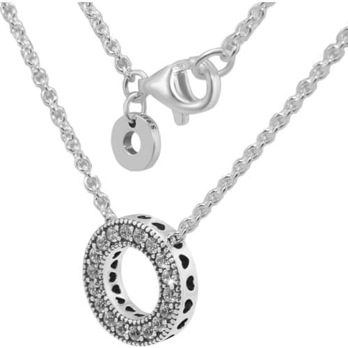 100% 925 Sterling-Silver-Jewelry Hearts Of Signature Necklace Free Shipping