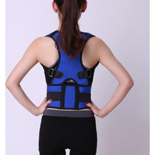 Polyester Blue Back Brace Support Belt Adjustable Back Posture Corrector Spine Back Shoulder Lumbar Posture Correction Vest