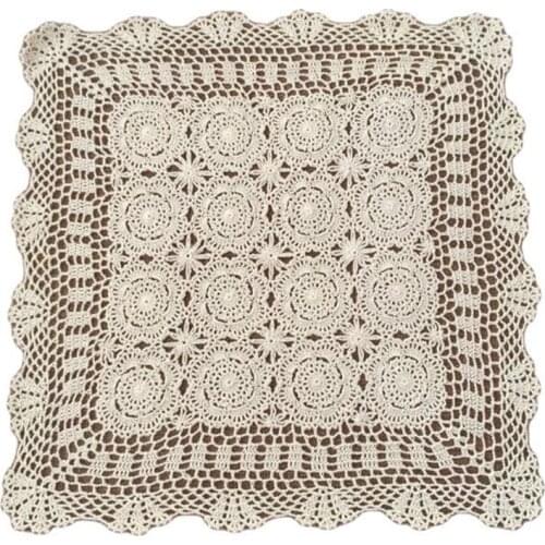 HOT Cotton DIY Crochet flower Table cloth towel mantel rectangular tea lace Tablecloth Cover Nappe Christmas home wedding decor