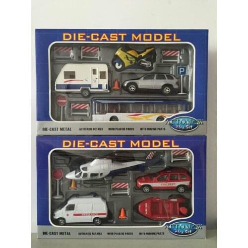 Fire rescue vehicle toy car model set engineering car model racing bus children toy W88