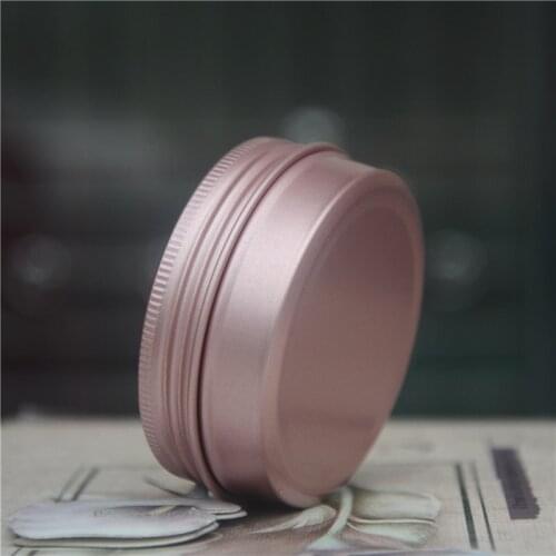 50pcs 60g Rose Gold Aluminum Jars Empty Cosmetic Makeup Cream Lip Balm Gloss Metal Aluminum Tin Containers