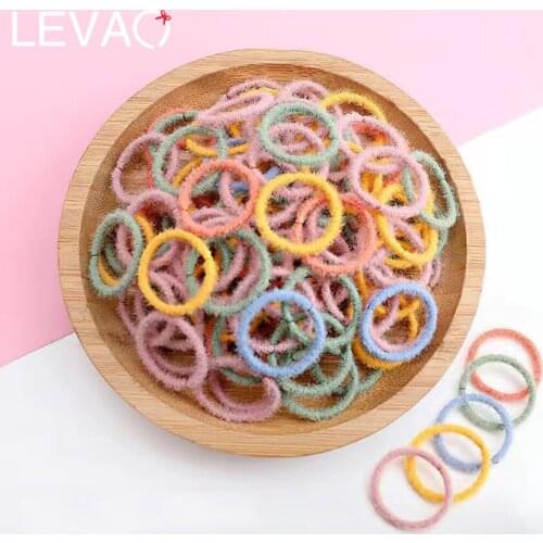 100 Pieces 0-3 Year Baby Solid Ties Rubber Band Ponytail Holder Gum Scrunchies Headwear Elastic Hair Bands Rope Hair Accessories