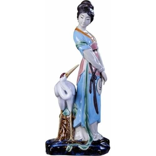 MODERN CHINESE CLASSICAL BEAUTY FIGURE FIGURINE CERAMIC LADY STATUE CREATIVE BEAUTIFUL WOMEN CRAFT DECORATIONS FOR HOME R3279