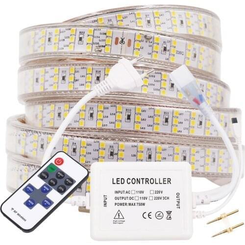 220V 110V LED Strip Light 276LED 240LED Remote Control Dimmable Flexible Led Strip Waterproof IP67 Outdoor Home Decoration New