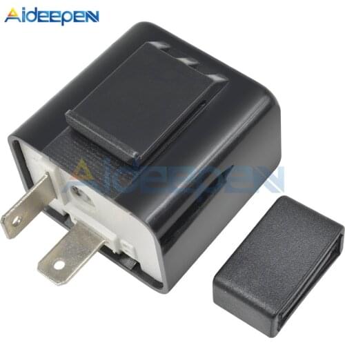 DC 12V Flash Relay Universal Adjustable Frequency Square Flashing LED Flasher Motorcycle LED Lights Turn Signal Indicator