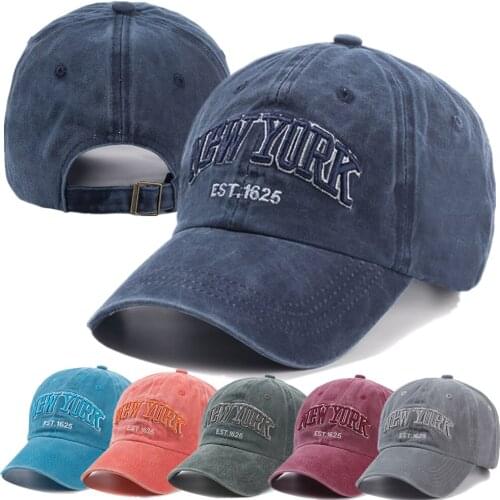 Unisex Washed Cotton Vintage Cap High Quality NEW YORK Letter Embroidery Baseball Cap Men And Women Outdoor Sports Hats