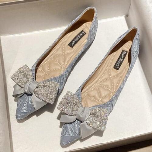 Large Size Flat Women Shoes Casual Slip On Loafers Comfortable Woman Shallow Single Shoes High Quality Pointed Toe Lady Footwear