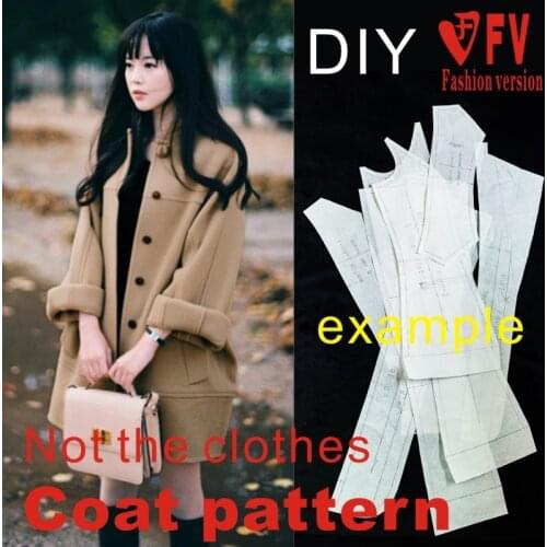 Clothing DIY Drawing Ladies Stand Collar Coat Pattern Cutting Drawing BFY-117