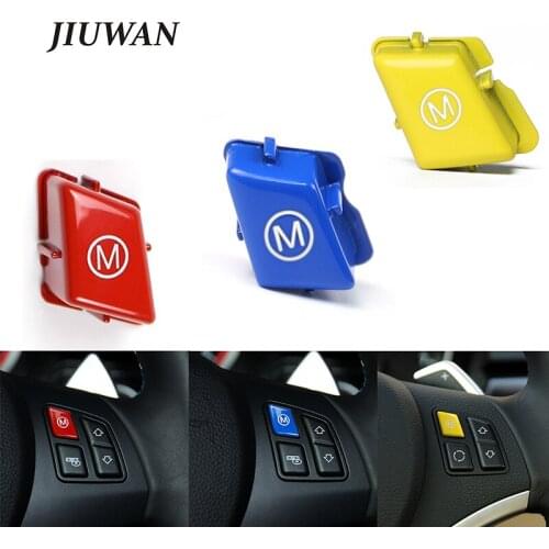 1 Pcs Car Steering Wheel M Mode Button Switch Cap Trim Cover Red/Blue/Yellow ABS For BMW 3 Series M3 E90 E92 E93 2007-2013