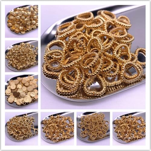 10-100pcs Star Charm Pendant CCB Beads End Caps Beads Gold Color Spacer Beads for Jewelry Making DIY Accessories