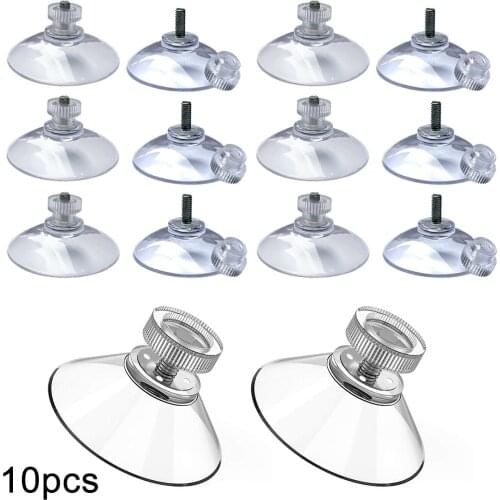 10PCS Mushroom Head Clear Suction Cups Thumb Nut Strong Vacuum Suckers PVC Kitchen Bathroom Window Wall Car Hooks 20/25/40/41mm
