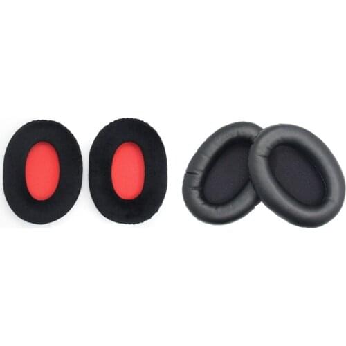 2 Pairs Headphones Memory Foam Ear Pads Replacement For Kingston HSCD KHX-HSCP Hyperx Cloud II, Black & Black-Red