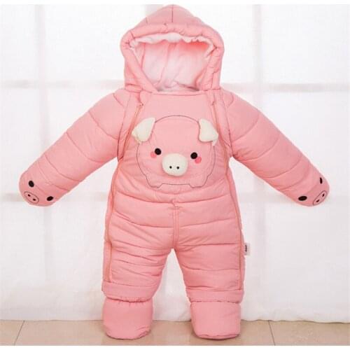 2019 Baby Rompers Winter Fleece Warm Long Sleeve Boys Jumpsuits Cartoon Thick Girls Onesie Windproof Childrens Clothes Overalls