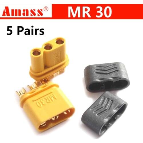 5pair AMASS MR30 Male Female Connector Plug with Sheath for RC Lipo Battery RC Multicopter Airplane