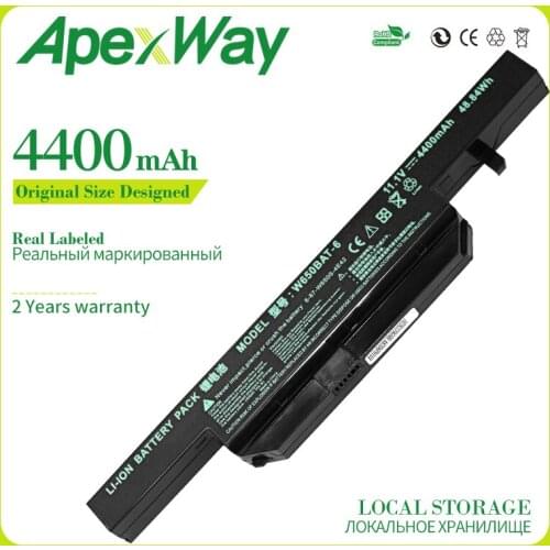 6CELL 11.1V New Laptop Battery for Clevo W650BAT-6 6-87-W650-4E42 K590C-I3 K610C-I5 K570N-I3 K710C-I7 G150S K650D K750D K4 K5 P4