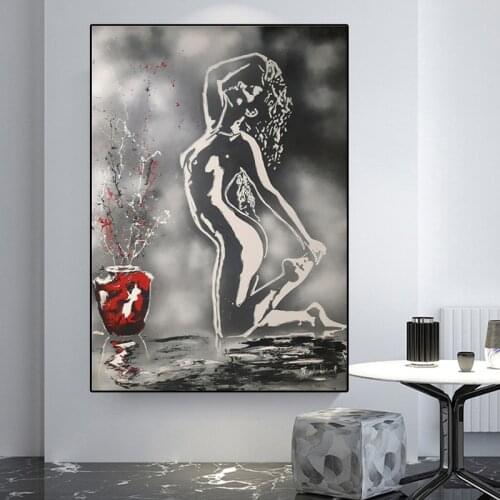 Abstract Graffiti Wall Street Art Sexy Woman Lady Canvas Painting Posters and Prints Pictures Photo for Home Living Room Decor