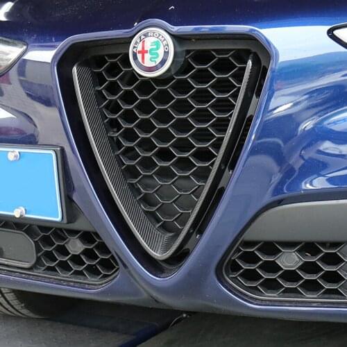 Real Carbon Fiber Car Accessories Front Grill Grille Outlet Strip Trim For Alfa Romeo Giulia 952 Stelvio 949 2017- 2022 Sporty