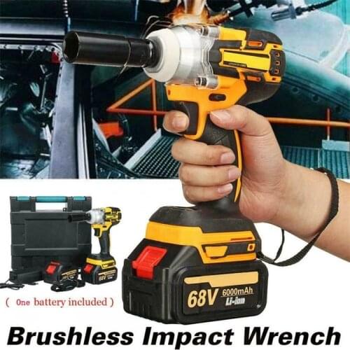 380nm 68v 8000mah Cordless Brushless Impact Electric Wrench Rattle Gun Socket Wrench With Li-Ion Battery Hand Drill Power Tools