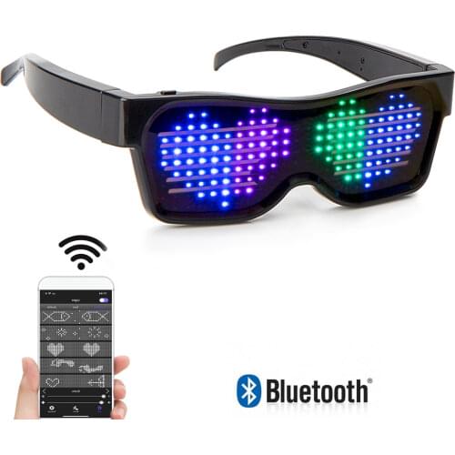 8 Modes Animation Quick Flash Led Party Glasses USB charge DJ Luminous Glasses Christmas Concert light Toys Gift