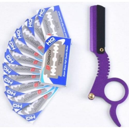 Barber Straight Edge Shave,Multi-Function MenS Styling And Grooming Manual Old-Fashioned Shaver Handle,Shaver Tool + 10 blades