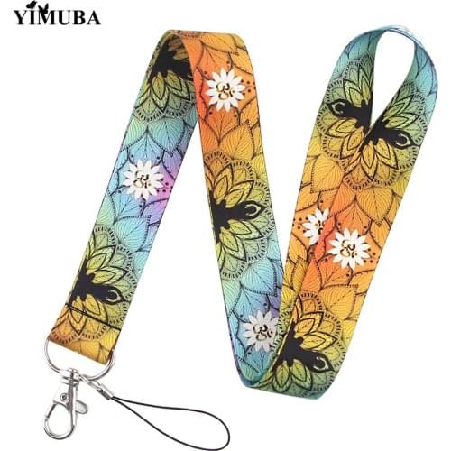 Budddhist Chakra Mandala Yoga Symbol Lanyards Key Chain Gym Pass Badge Holder Mobile Phone Hang Rope Lariat Lanyard Neck Straps