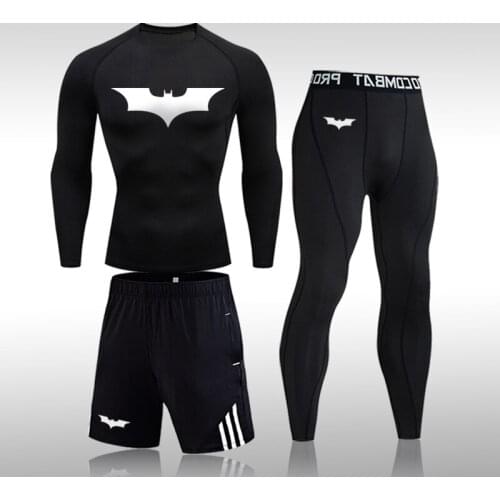 Quick Dry Mens Training Sportswear Gym Fitness Compression Sport Suit Jogging Tight Sports Wear For Men Clothes Male 3 Pcs/Set