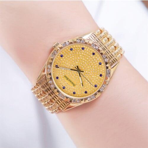 Fashion High Men Watch Gold Mens Watches Lced Out Diamond Quartz Wristwatch Business Clock Relogio Feminino For Gift
