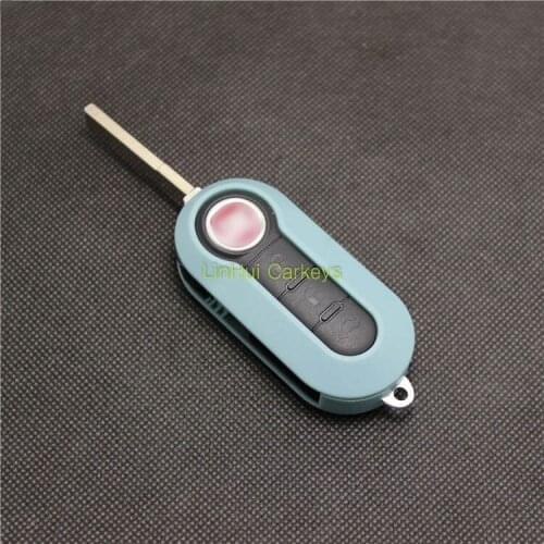 10 PCS Key Case for FIAT 500 PANDA PUNTO BRAVO Car Key Shell Cover I Blue