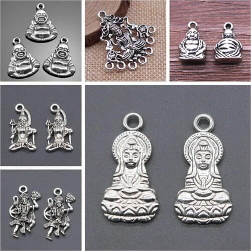 Malzahar Double-Sided Buddha Statue Tag Charms diy jewelry bracelet charms for jewelry making kit accessories