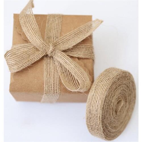 5M/Roll Natural Jute Burlap DIY Handmade Crafts Wedding Party Decoration Wrapping Hessian Ribbon Scrapbooking Gift Packing Decor