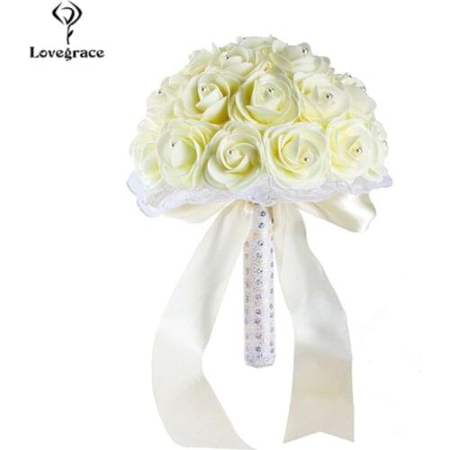 Lovegrace Wedding Bouquet Rhinestone Wedding Flowers Bridal Bouquet Artificial Flowers A Marriage Wedding Bridesmaids Bouquets