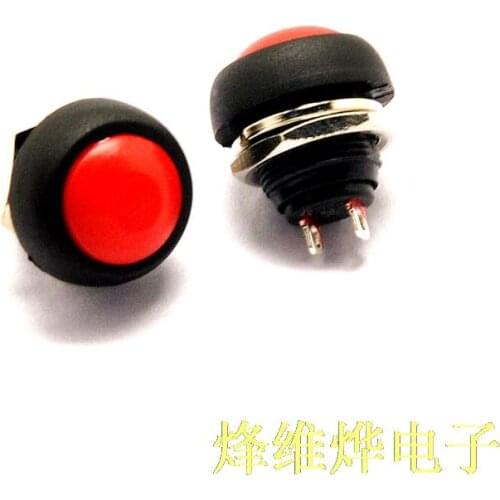 Small self-reset button switch waterproof switch PBS-33B 12MM red no lock switch ( 10 )