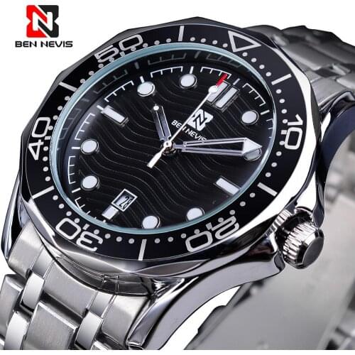 Silver Watch Men Top Brand Luxury 2020 BEN NEVIS Waterproof Thin Quartz Wrist Watch Stainless Steel Strap Relogio Masculino