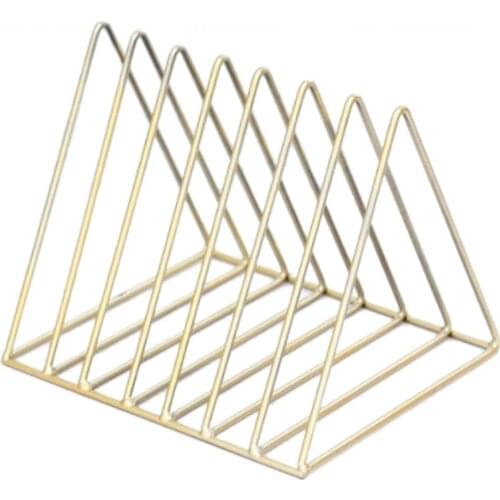 Nordic Style Metal Desktop Bookshelf File Newspaper Organizer Rack Bookend Shelf