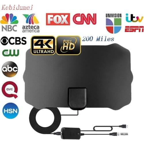 New Digital Indoor Antenna TV 200 Mile Range HD Digital 1080P TV Antenna Signal Receiver Digital Indoor HDTV Without Amplifier