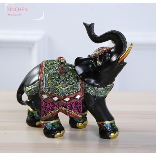 New 2020 Ganesha Statue Indian Religious Sculpture Green Resin Hand Made Hindu Fengshui Elephant Figurine Meditation Home Decor