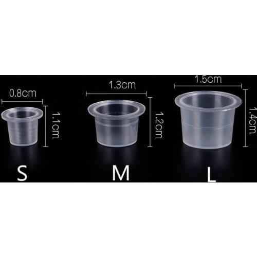 100 Pieces Disposable Tattoo & Permanent Makeup Pigment Ink Caps Cups Medium Small Size Tattoo Supplies and Accessories