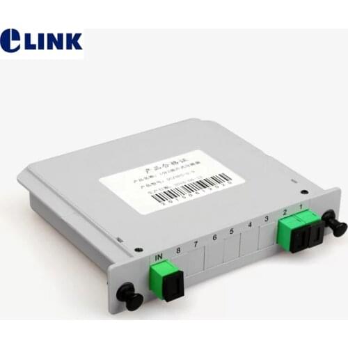 10pcs 1x2 LGX box fiber Splitter GEPON FTTH SM 1*2 SC/APC PLC optical coupler Cassette Telecom EPON splitter factory sales ELINK