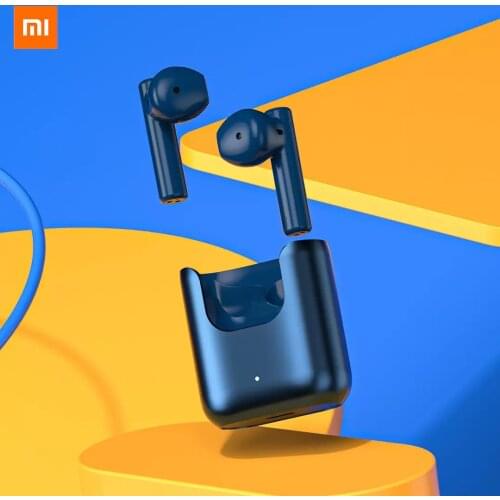 Original QCY T12S True Wireless Binaural Stereo Bluetooth ANC Headset Blue Open Charging Compartment Push-pull Pick and Place