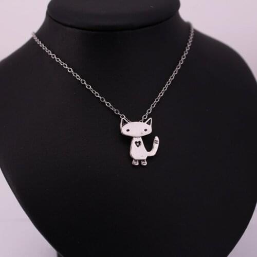 Cute cat pendant necklace Cartoon kitty neckalces