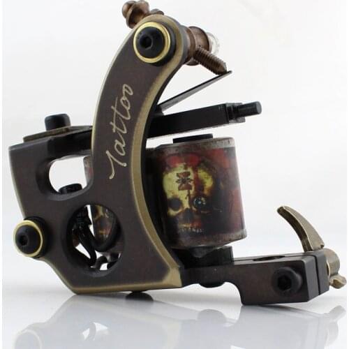 Recommend!!!One Professional Tattoo Machine Brass 10 Wrap Coils for Liner Supply Handmade Tattoo Machine , Good Quality!Free S