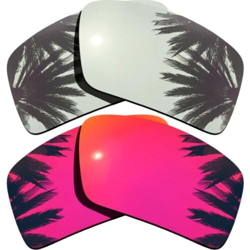 Silver Mirrored+Midnight Sun Mirrored Coating) 2-Pairs Polarized Replacement Lenses for Eyepatch 2 100% UVA & UVB Protection