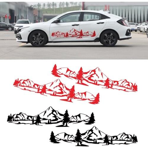 1 Pair Universal Car Tree Mountain Forest Graphic Decal Sticker Styling for SUV Offroad RV Camper Van