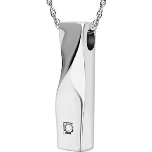 High Quality Stainless Steel Empty Warp Cremation Urn Pendant Crystal Perfume Bottles Necklace Wholesale 50cm