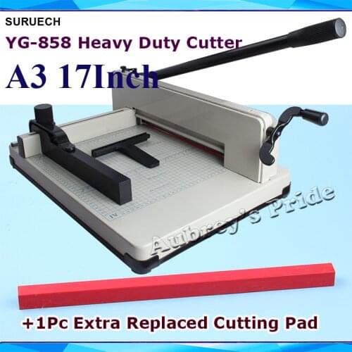 YG858 17Inch A3 SIze Heavy Duty 21KG All Metal Steel Ream Guillotine Stack Paper Cutter+Extra 1 Cutting Red Pad