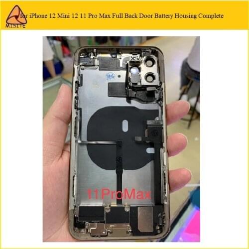 1Pc Phone Parts Full Housing Case Complete For iPhone 11 Pro Max Back Battery Cover Rear Door Assembly with Flex Cable