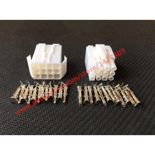 10 Sets Female And Male Small Tamiya Connector Kits Mini Tamiya EL 4.5MM Socket Plug With 12 Way 12 Pin
